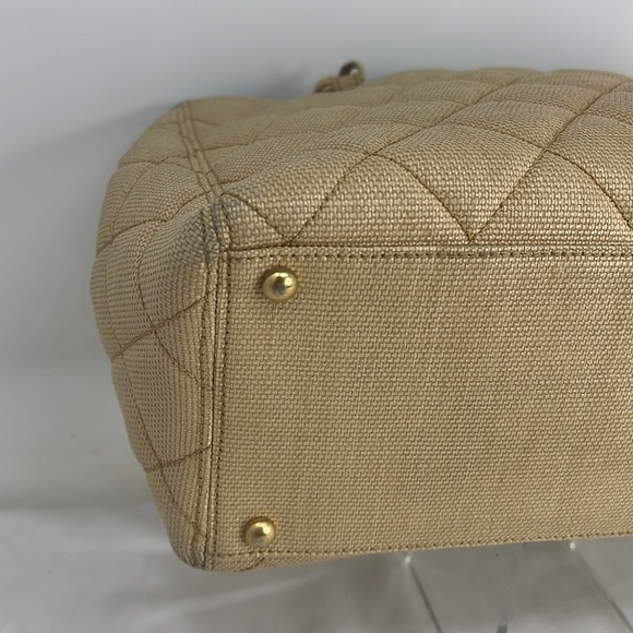 Chanel Grand Tote in Grasscloth Linen Shoulder Tote Bag - Picture 8 of 14